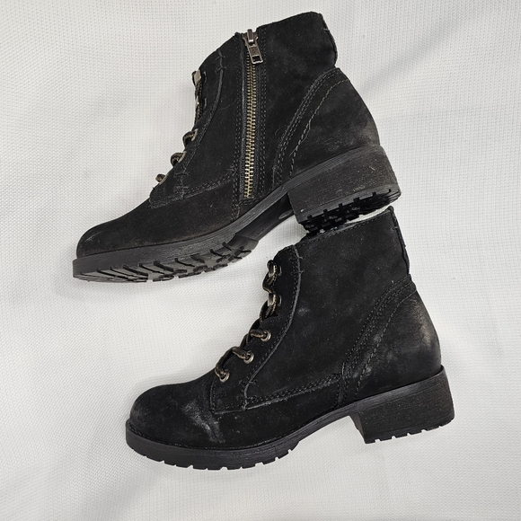 Steve Madden"Gobbin" Black Leather Ankle Boot With Block Heel-Size: 6.5 - Picture 6 of 7